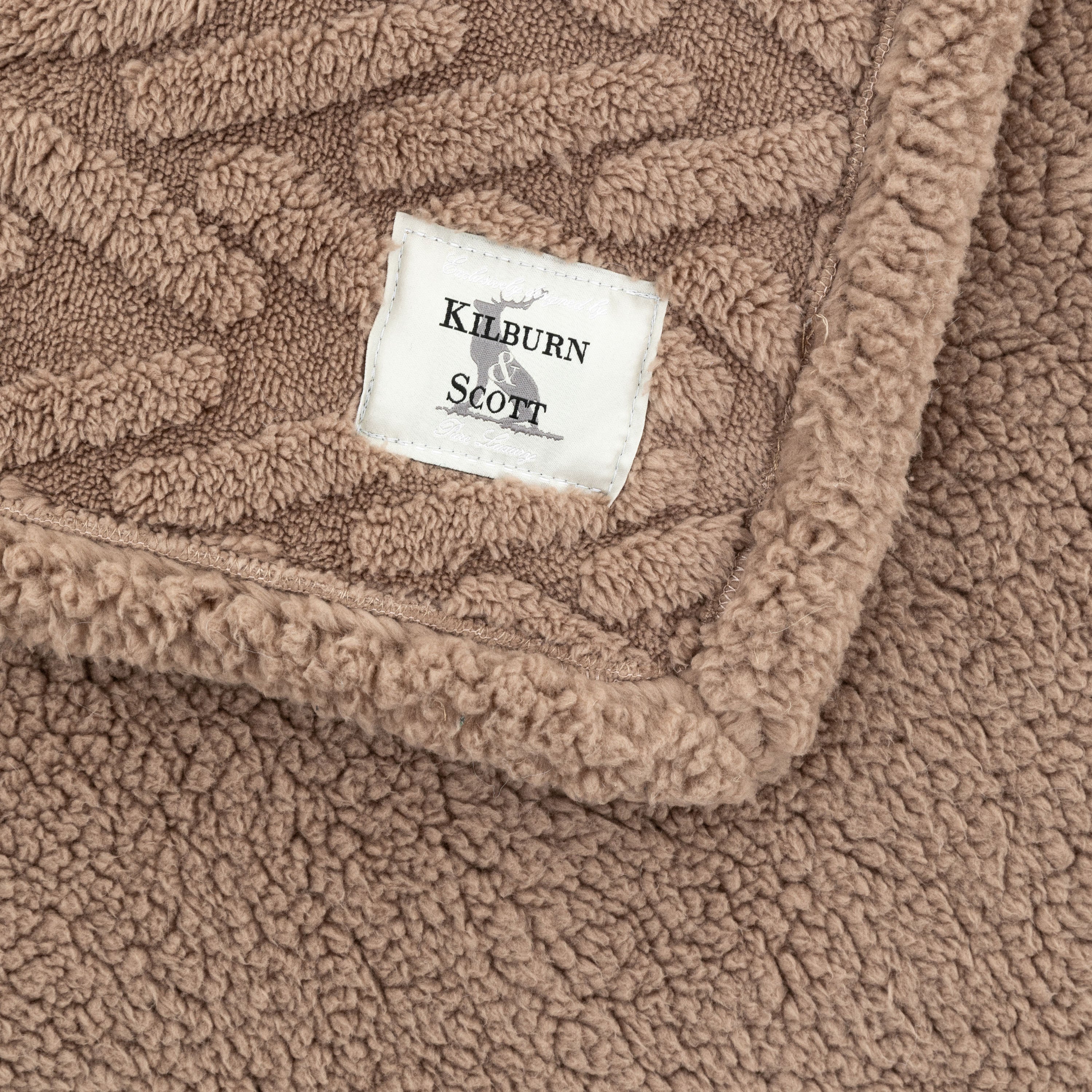 Herringbone Sherpa Taupe Throw